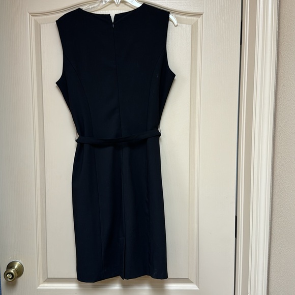 Calvin Klein zip back sheath style, belted dress with kick pleat. - Picture 3 of 4